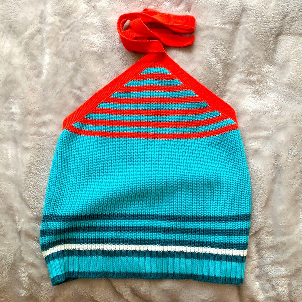 Zara striped halter crop top
